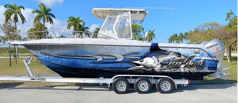 Pro-Line 27 vinyl boat wrap - Swordfish