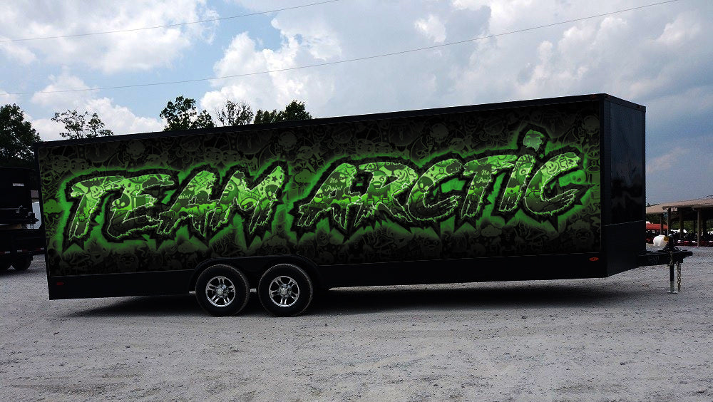 Avery Vinyl Arctic Cat Trailer Wrap TEAM ARCTIC NEON GREEN