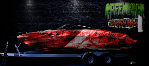 2020 Custom Boat Wrap Design- Red