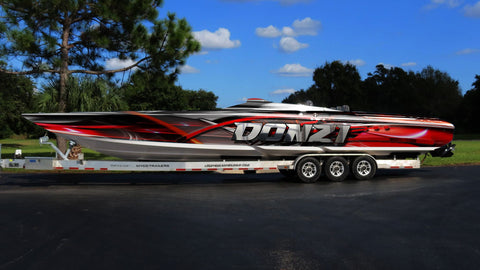 Custom Boat Donzi Wrap Design- Red