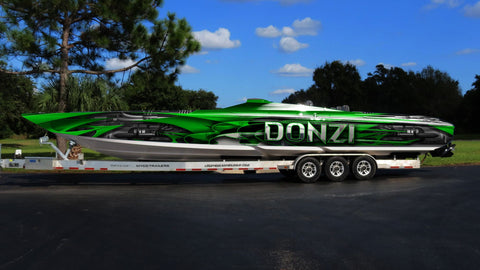Custom Boat Donzi Wrap Design- Green