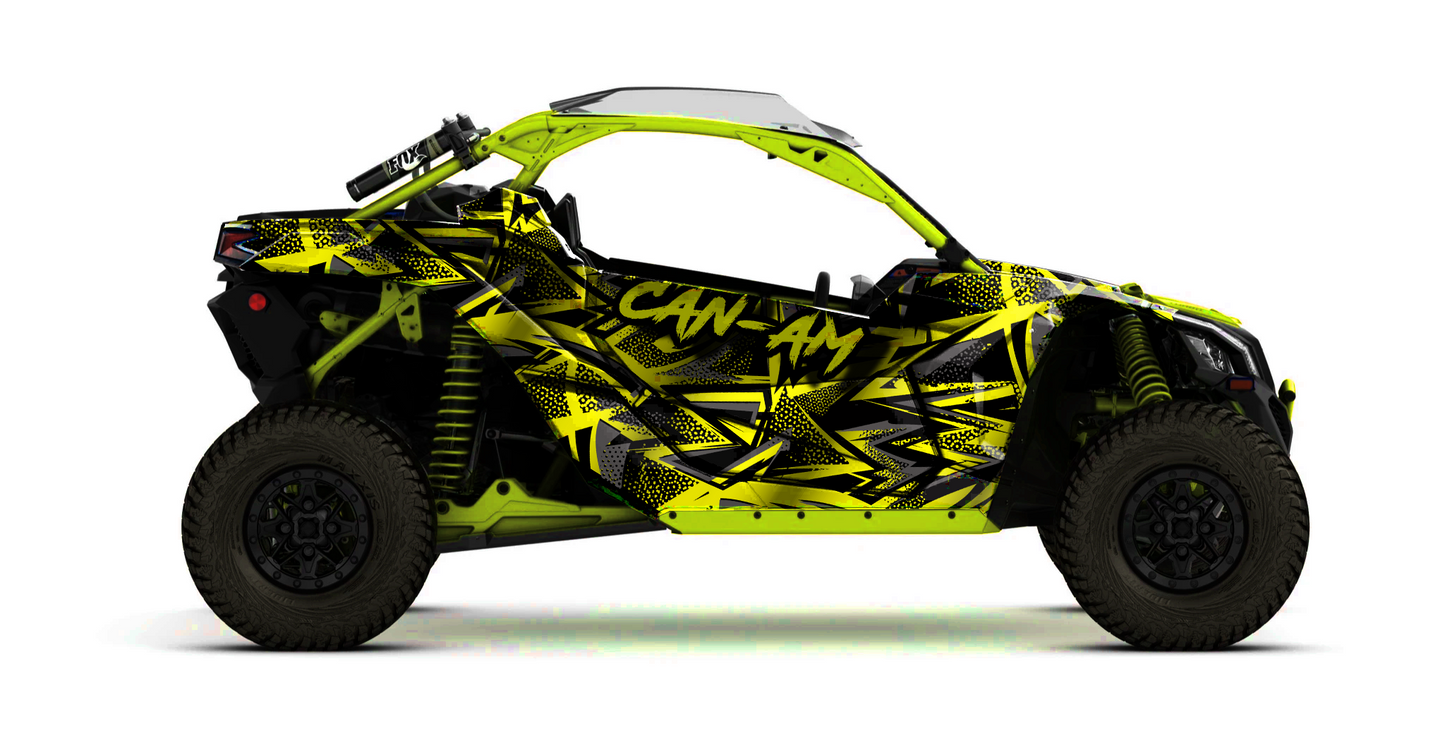 2017 Can Am X3 Maverick 2 door Wraps-Yellow & Black