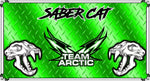 Arctic Cat Snowmobile Banner Size 2x4'-Green Saber Cat