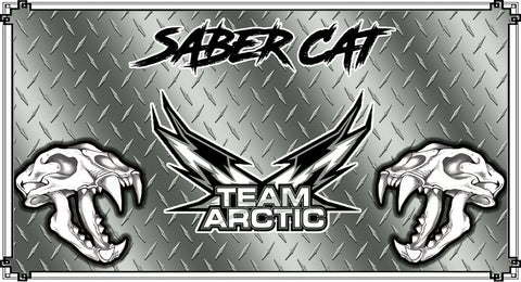 Arctic Cat Snowmobile Banner Size 2x4'- Silver Saber Cat