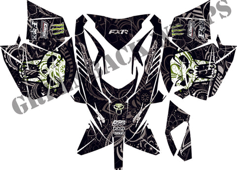 2012-2019 Arctic Cat X.F 800 High country & all F series Decal Wraps -Bandana - green-back-graphics