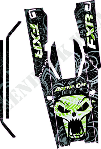 2012-2019 Arctic Cat X.F 800 High country & all F series snowmobiles sleds -Bandana Tunnel - green-back-graphics