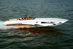 Fountain Boat Wrap Design- Orange