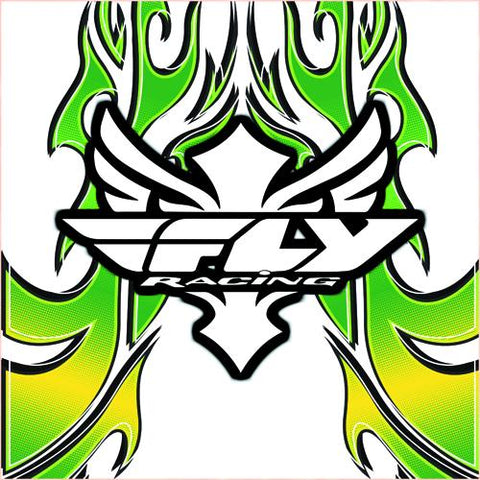 Fly Racing Avery vinyl decal sticker Green Flames DIY - green-back-graphics