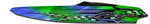 2021 Baja Custom vinyl boat wrap design -  Green and Blue