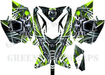 2012-2019 Arctic Cat X.F 800 High country & all F series decal wraps -Mad Chrome - green-back-graphics
