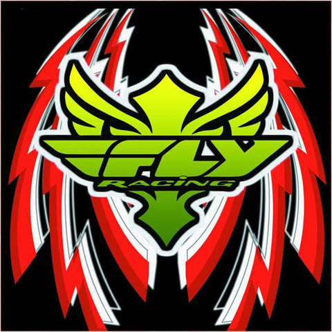 FLY Racing Avery vinyl decal sticker Red Green design DIY - green-back-graphics