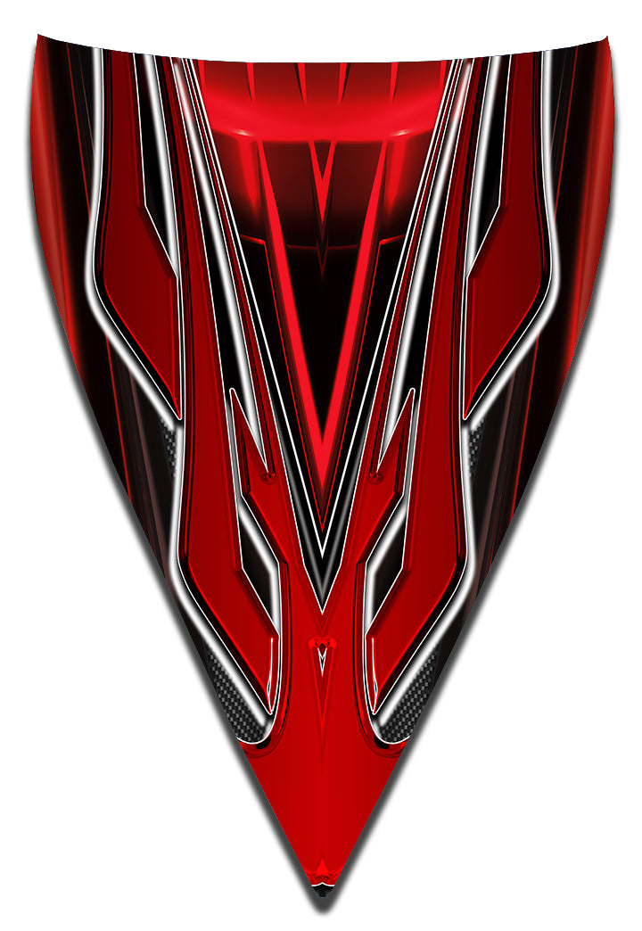 Baja Custom vinyl boat wrap design -  Red Riot