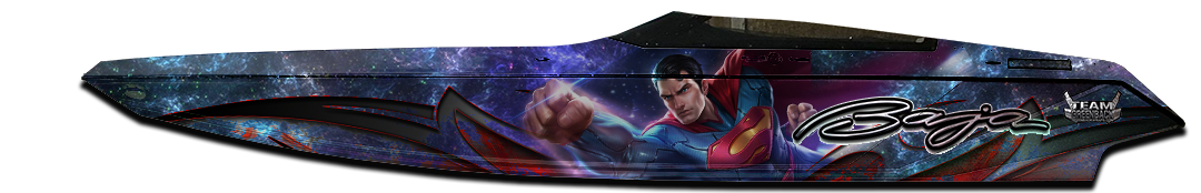 Baja Custom vinyl boat wrap design -  Superman